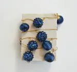 Garland | Mercury Glass Ornament | Dark Blue | Gold Cord