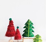 Tree | Felt Wool Embroidered | Green-on-Green