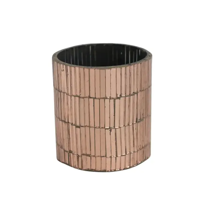 Tealight Holder | Mosaic Glass | Antique Pink