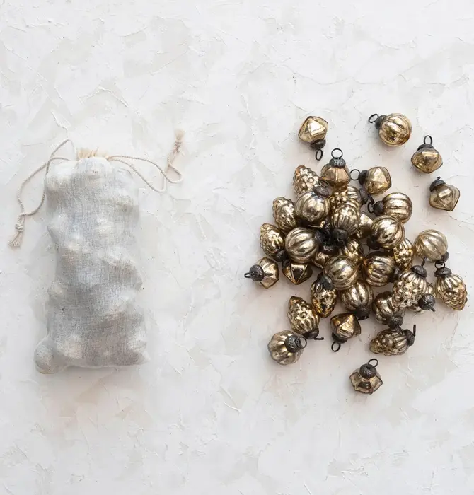 Ornament Set | Mercury Glass | Holiday Shapes