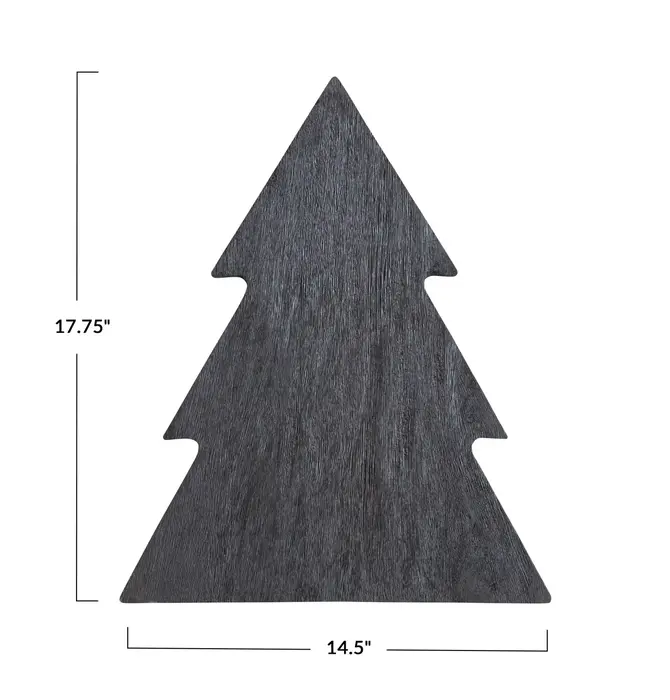 Serving + Cutting Board | Tree Shape | Mango Wood | Black