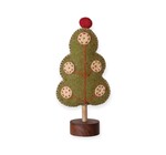 Tree | Wool Felt | Scalloped Edge | Green + Red Pom