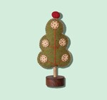 Tree | Wool Felt | Scalloped Edge | Green + Red Pom