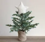 Tree Topper | Wool Felt Star | Sequins | Beige