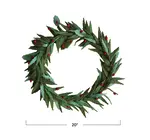 Wreath | Wool Felt | Green Leaves | Red Berries