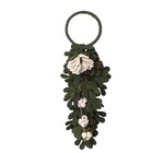 Door Hanger | Wool Felt | Leaves + Cream Flowers