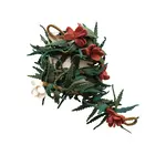 Garland | Wool Felt | Green Leaves | White + Red Flowers
