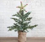 Tree Topper | Wool Felt | Green Holly | Red Poms