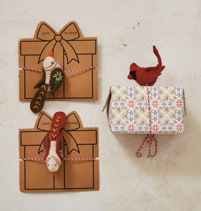 Gift Topper | Wool Felt Bird