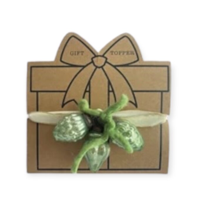 Gift Topper | Glass Ornament | Ribbon Wrap