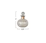 Mini Decanter | Etched Glass | Gold Finish Pattern | Diamond Stopper
