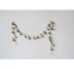 Garland | Recycled Glass Ornament | Silver/Gray + Fabric Ribbon