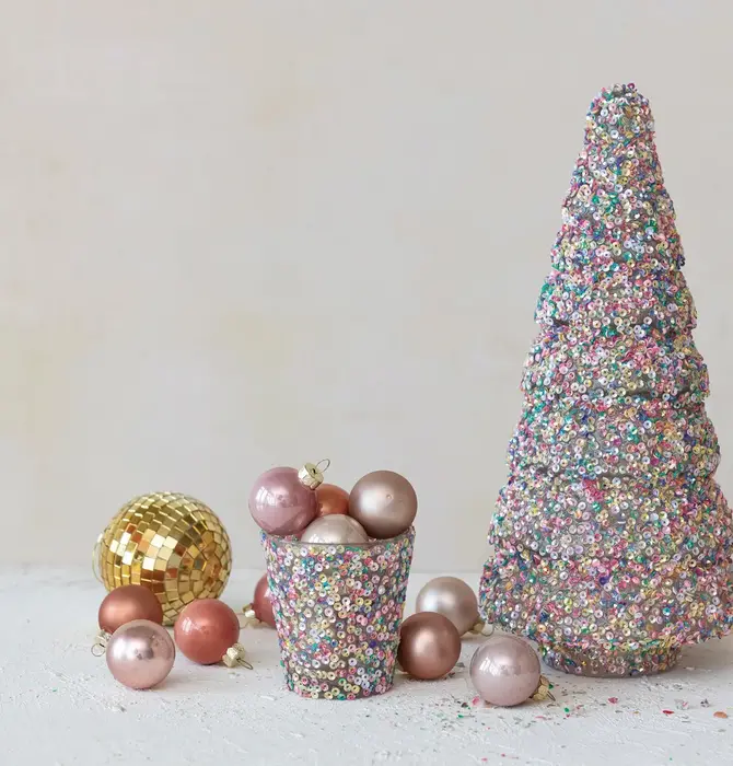 Tree | Glass | Multi-Color Sequins