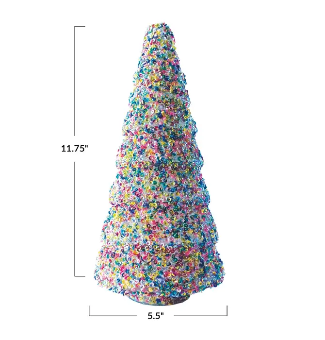 Tree | Glass | Multi-Color Sequins
