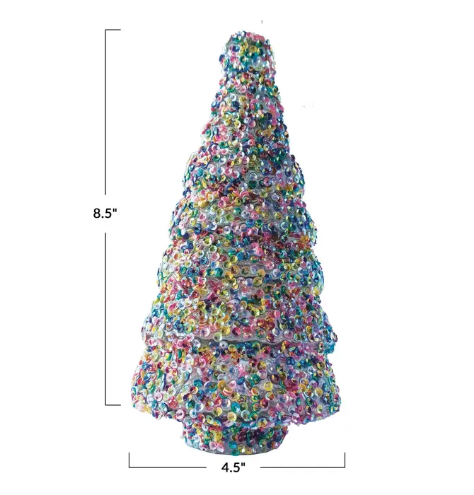 Tree | Glass | Multi-Color Sequins