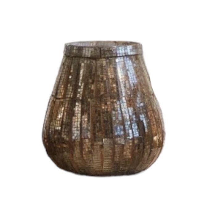 Candle Holder | Tapered Votive | Glass Mosaic | Mirrored