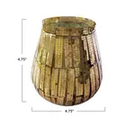 Candle Holder | Tapered Votive | Glass Mosaic | Mirrored