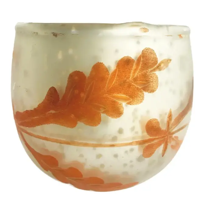 Candle Holder | Tealight/Votive | Etched Mercury Glass | Coral/Silver