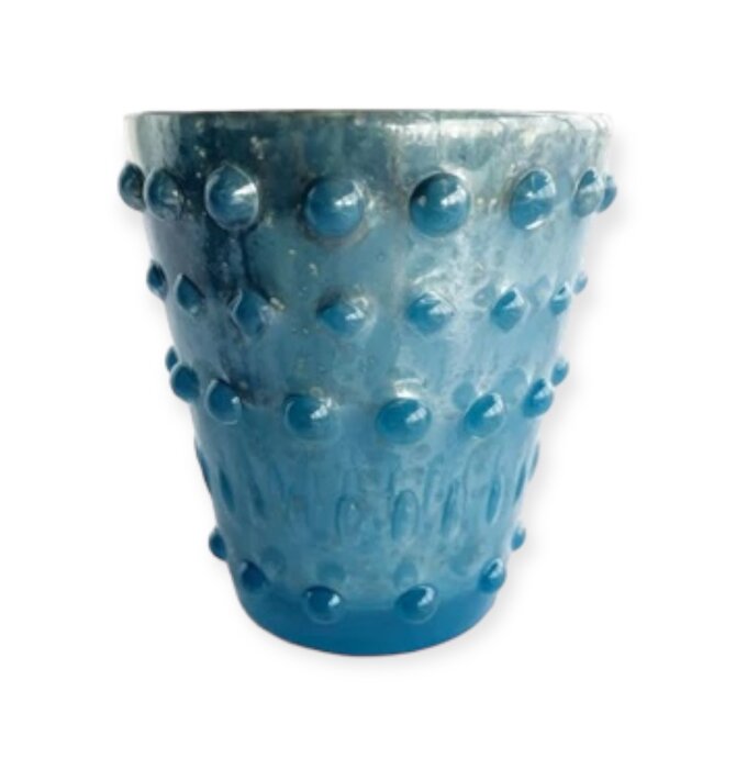 Candle Holder | Votive | Embossed Mercury Glass | Blue Colors