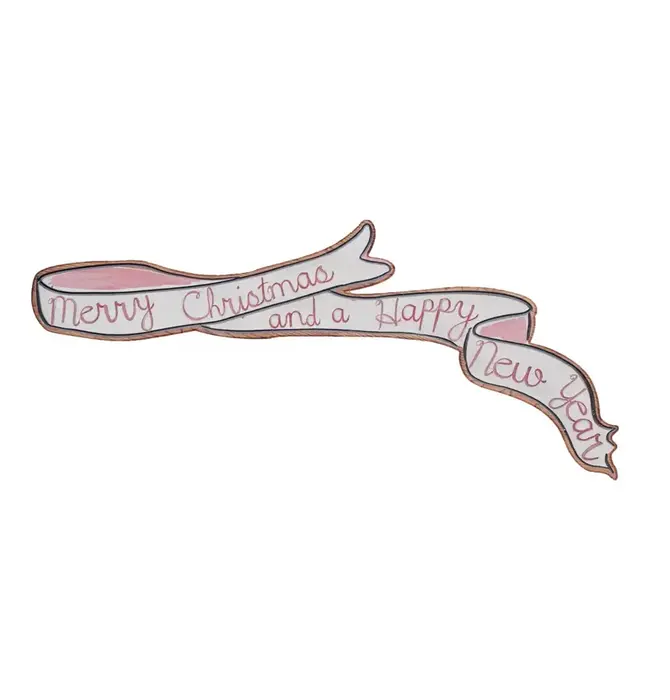Wall Décor | Wood Ribbon | "Merry Christmas and a Happy New Year"