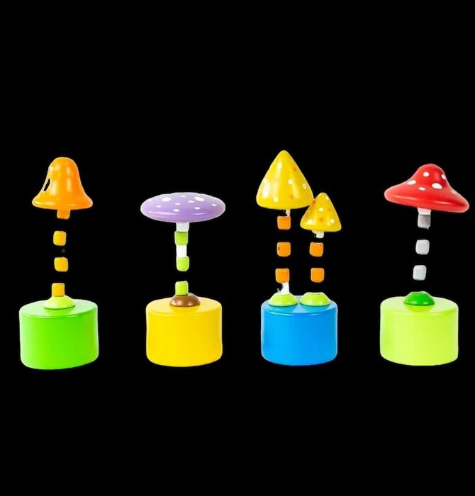 Toy | Push Puppet | Mushroom | Top Color
