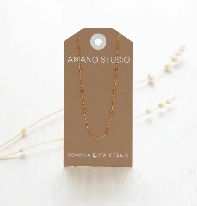 Necklace | Beaded Chain | 14K Gold Plate