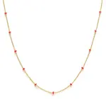 Necklace | Beaded Chain | 14K Gold Plate