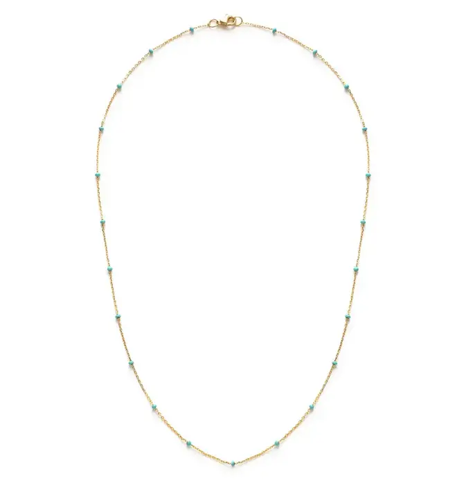Necklace | Beaded Chain | 14K Gold Plate
