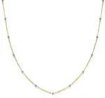 Necklace | Beaded Chain | 14K Gold Plate
