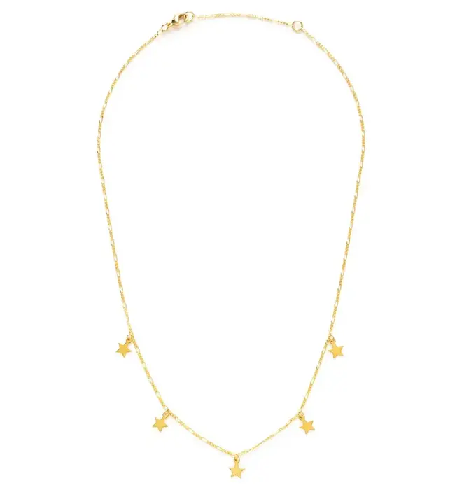 Necklace | Five Stars |14K Gold Plate