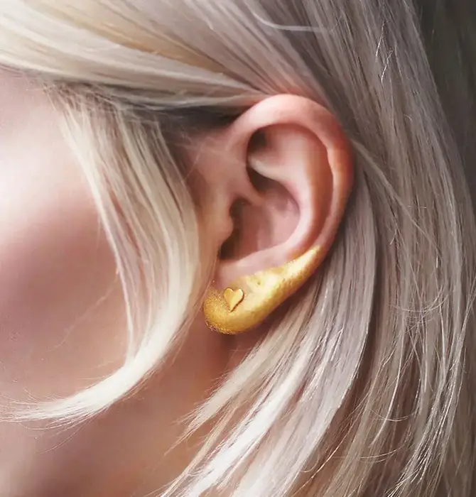 Earrings | Heart Stud | 24KGP
