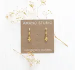 Earrings | Tiny Mushroom Huggies | 24K Gold Plate Brass