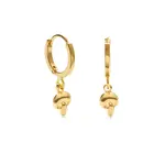 Earrings | Tiny Mushroom Huggies | 24K Gold Plate Brass
