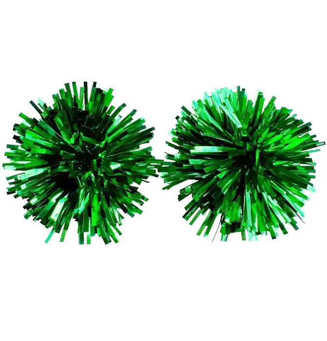 Earrings | Party Pom Stud | Green Tinsel