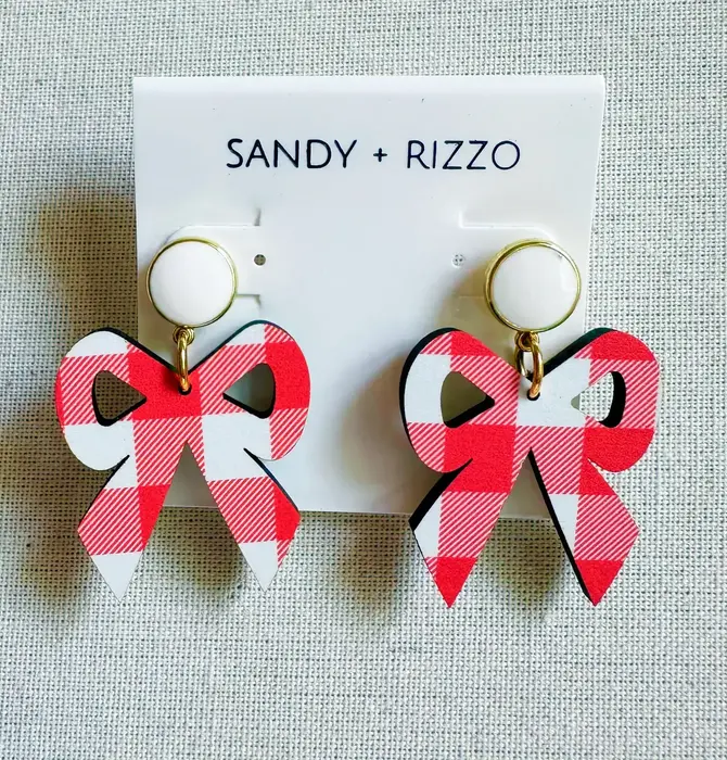 Earrings | Bow Dangle | Gingham