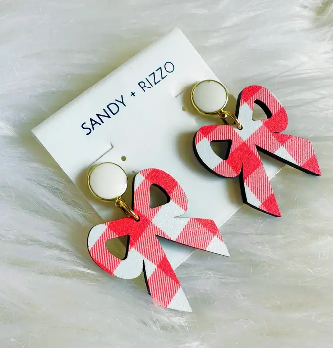 Earrings | Bow Dangle | Gingham