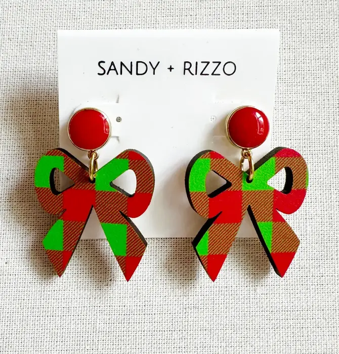 Earrings | Bow Dangle | Gingham