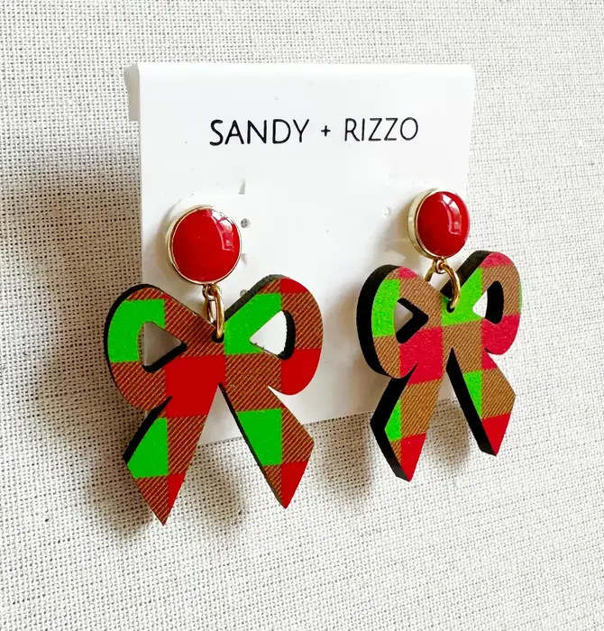 Earrings | Bow Dangle | Gingham