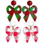 Earrings | Bow Dangle | Gingham