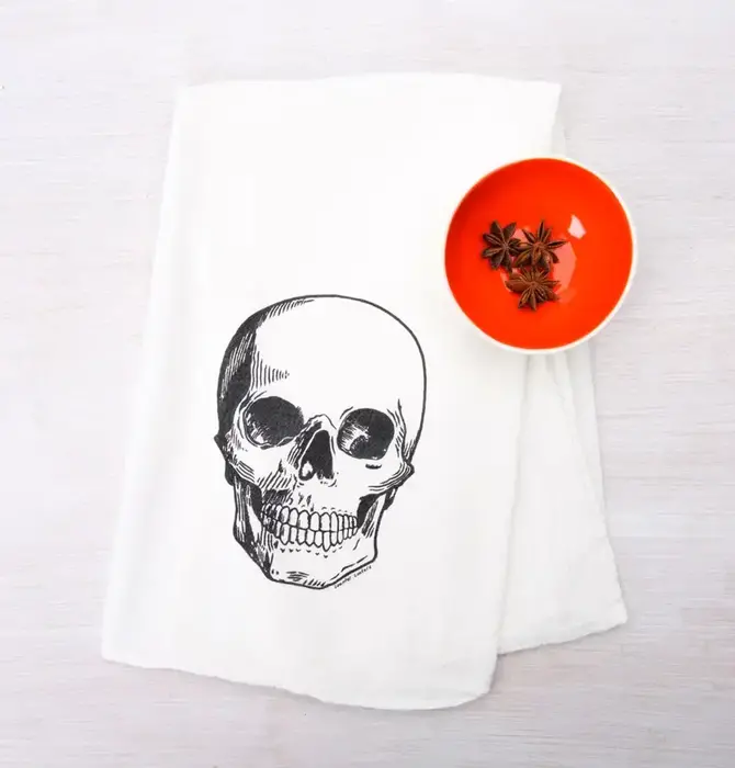Tea Towel | Flour Sack | Skull