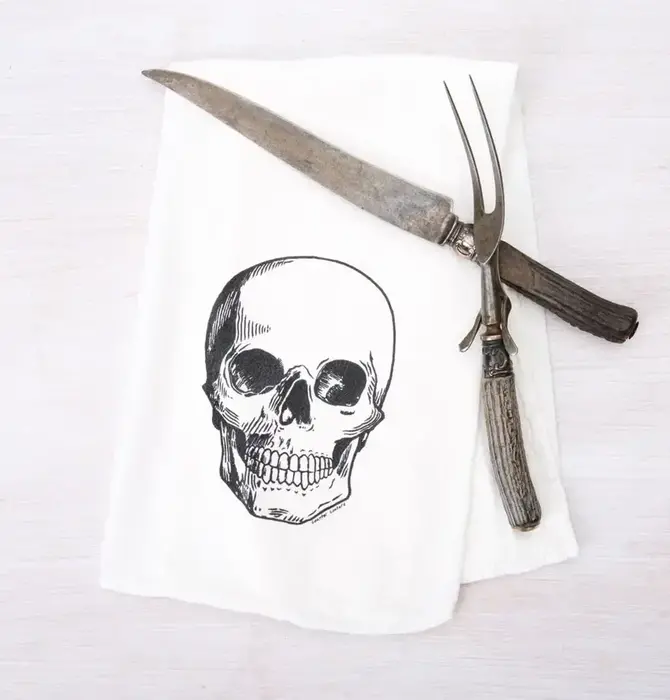 Tea Towel | Flour Sack | Skull