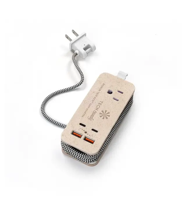 Charger | Power Trip Eco Outlet | USB/USB-C | Natural