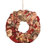 Wreath | Wooden 16" | Vintage Santa Postcards