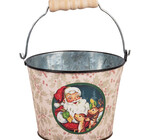 Metal Bucket | Santa Vintage | Cream