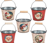 Metal Bucket | Santa Vintage | Cream
