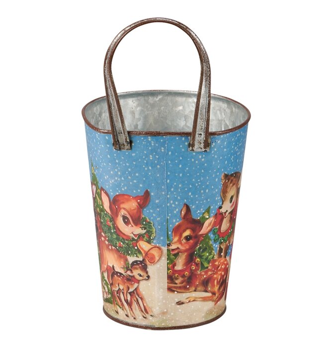 Metal Wall Bucket | Retro Deer