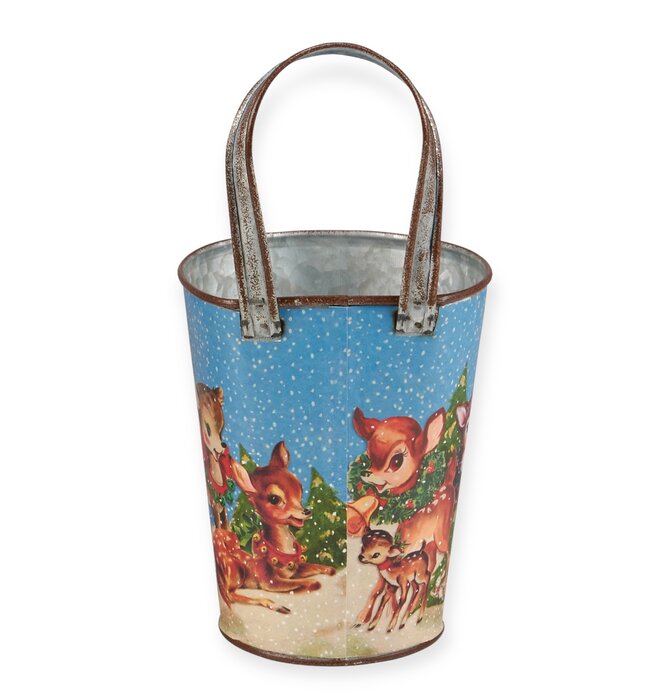 Metal Wall Bucket | Retro Deer