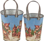 Metal Wall Bucket | Retro Deer (2 Sizes)
