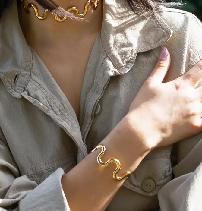 Bracelet Cuff | Alma Wavy Adjustable