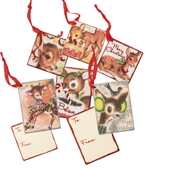 Gift Tag | Single Reusable | Christmas Deer